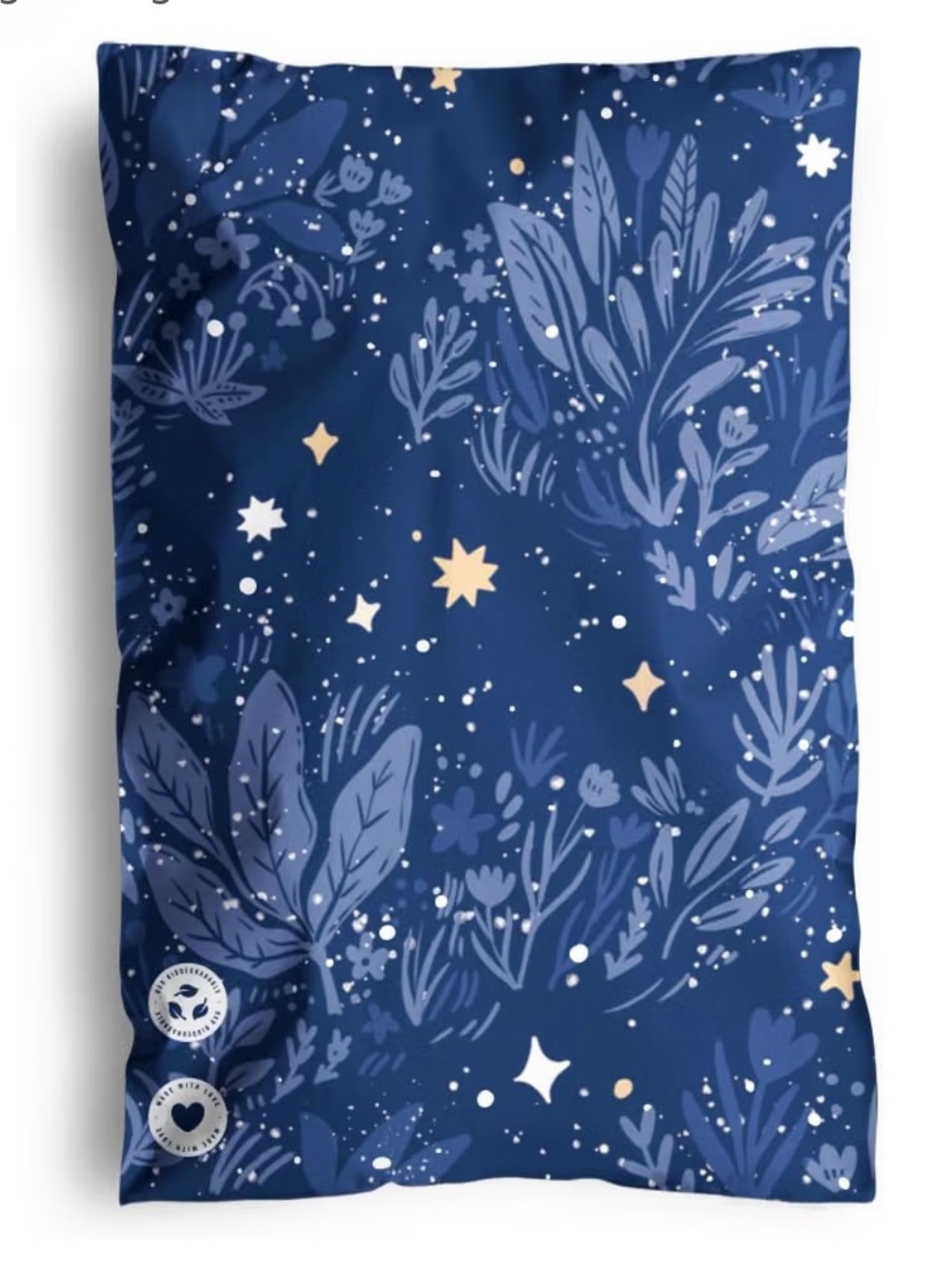 6x9 Polymailers Set of 15 Midnight Indigo Floral - Recyclable Sustainable Mailer